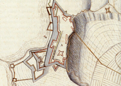 Disegno di un particolare del forte risalente al 1656